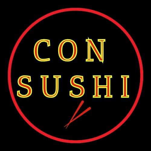 logo local de sushi "con sushi"